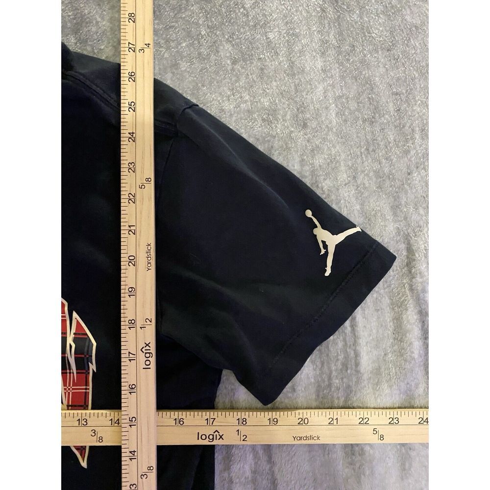 JORDAN Holiday Plaid Black T-Shirt Nike Sz Small DV1433-010 - Picture 4 of 7